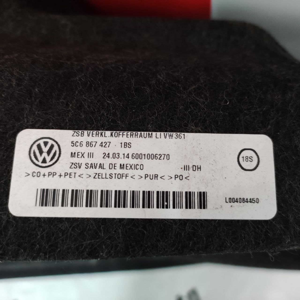 tapițerie portbagaj stânga pentru Volkswagen Jetta 6 1.8 · 2013–2015